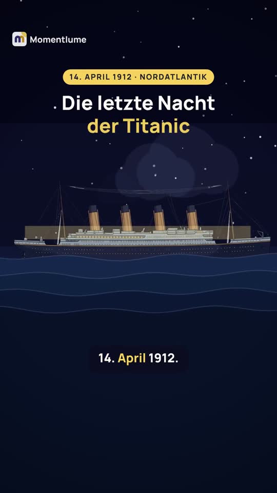 Die Titanic nachts auf dem Nordatlantik